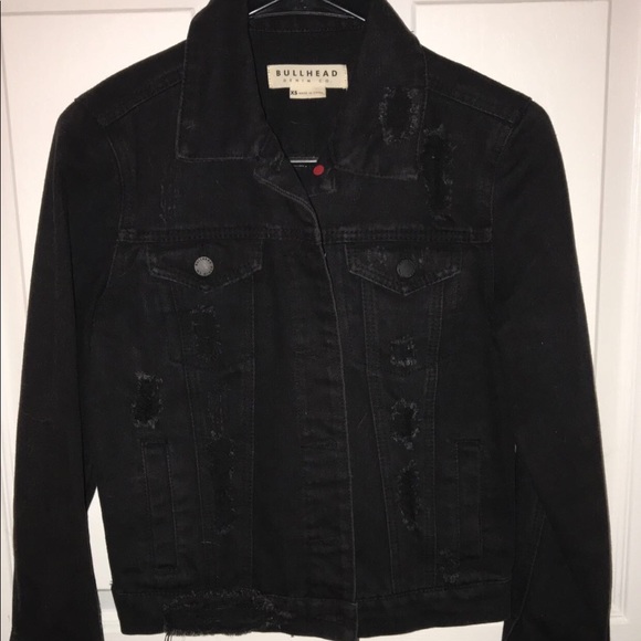 destroyed black denim jacket